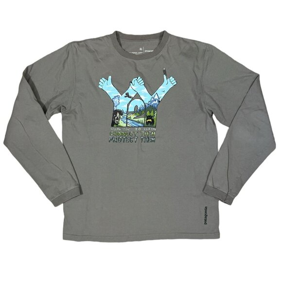 PATAGONIA shirt mens MEDIUM tan long sleeve Outdoor Camping - Picture 1 of 7